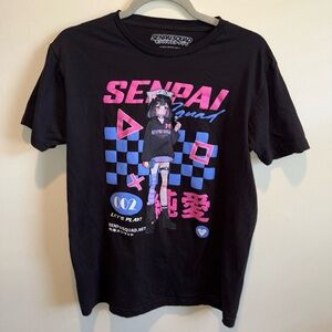 Senpai Squad Midnight Anime Black T-Shirt Size Medium New Spencer
